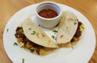 soft tacos with salsa for dipping