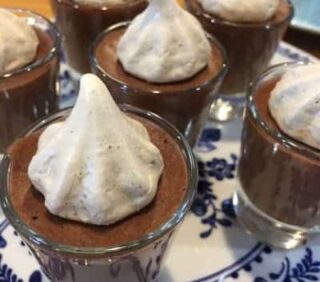 chocolate moose in glasses with whipped cream