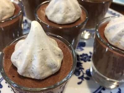 chocolate moose in glasses with whipped cream